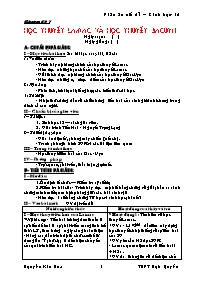 Giáo án Sinh học 12 - Tiết 27: Học thuyết Lam