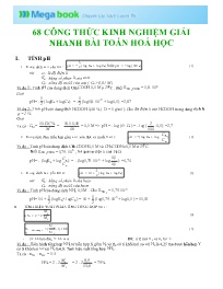 68 Công thức kinh nghiệm giải nhanh bài toán 