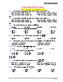 Bài tập trắc nghiệm môn Toán Lớp 12 - Chuyên 