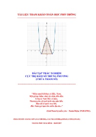 Bài tập trắc nghiệm môn Toán Lớp 12 - Cực trị hàm số trùng phương (Chứa tham số)