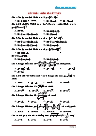 Bài tập trắc nghiệm môn Toán Lớp 12 - Lũy thừ