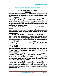Bài tập trắc nghiệm môn Toán Lớp 12 - Thể tíc