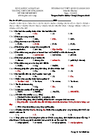 Đề khảo sát THPT Quốc gia môn Hóa học năm 201