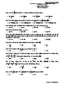 Đề kiểm tra học kì II môn Toán Lớp 12 - Năm h