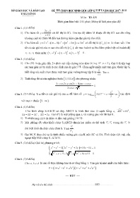 Đề thi học sinh giỏi môn Toán Lớp 12 (Có đáp án) - Năm học 2017-2018 - Sở GD&ĐT Thái Bình
