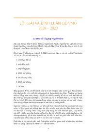 Đề thi học sinh giỏi Quốc gia (VMO) môn Toán Lớp 12 (Có đáp án) - Năm học 2019-2020