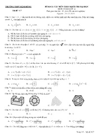 Đề thi khảo sát chất lượng môn Toán Lớp 12 - Mã đề 917 - Năm học 2019-2020 - Trường THPT Hàm Rồng