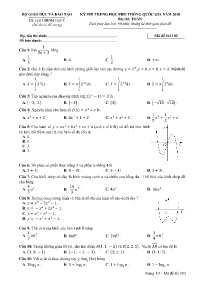 Đề thi THPT Quốc gia năm 2018 môn Toán - Mã đề 102 (Có đáp án) - Bộ GD&ĐT