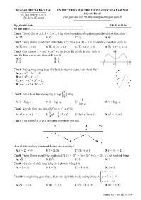 Đề thi THPT Quốc gia năm 2018 môn Toán - Mã đề 104 (Có đáp án) - Bộ GD&ĐT