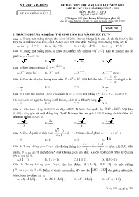 Đề thi thử học sinh giỏi Lớp 12 môn Toán (Có đáp án) - Năm học 2017-2018 - Sở GD&ĐT Ninh Bình