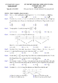 Đề thi thử học sinh giỏi Lớp 12 môn Toán - Nă