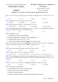 Đề thi thử THPT Quốc gia lần 1 môn Hóa học Lớp 12 - Mã đề 895 - Năm 2019-2020 - Trường THPT Lý Thái Tổ - Sở GD&ĐT Bắc Ninh