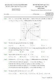 Đề thi thử THPT Quốc gia lần 1 môn Toán Lớp 12 - Mã đề 330 - Năm học 2019-2020 - Trường THPT Chuyên Lê Quý Đôn - Sở GD&ĐT Điện Biên