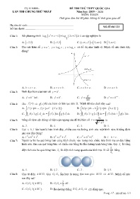 Đề thi thử THPT Quốc gia lần thứ nhất môn Toán - Mã đề 123 (Có đáp án) - Năm học 2019-2020