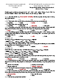 Đề thi thử THPT Quốc gia môn Hóa học năm 2019