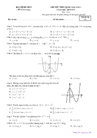 Đề thi thử THPT Quốc gia môn Toán Lớp 12 lần 