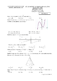 Đề thi thử THPT Quốc gia môn Toán Lớp 12 lần 