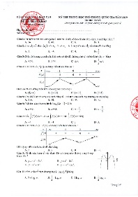 Đề thi tốt nghiệp THPT Quốc gia môn Toán năm 