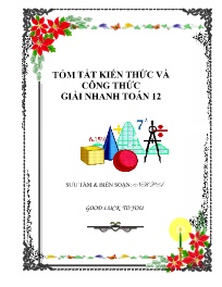 Tóm tắt kiến thức và công thức giải nhanh môn Toán Lớp 12