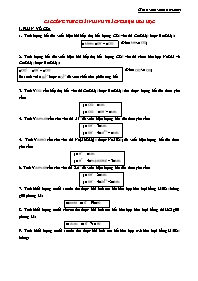 Tổng hợp các công thức giải nhanh trắc nghiệm Hóa học