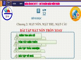 Bài giảng Toán 12 - Chương 2: Mặt nón, mặt tr